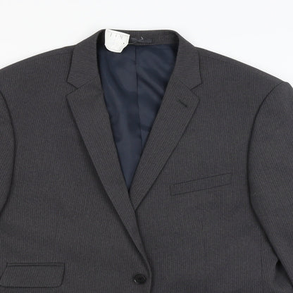 TAYLOR&WRIGHT Mens Grey Striped  Jacket Blazer Size 46