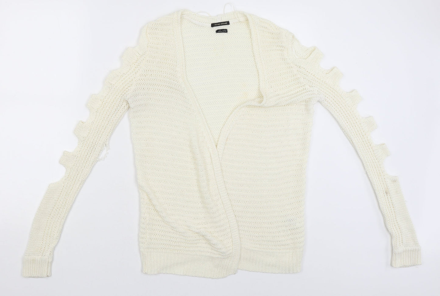 Womens UK Size 8 River Island Beige Cardigan Jumper