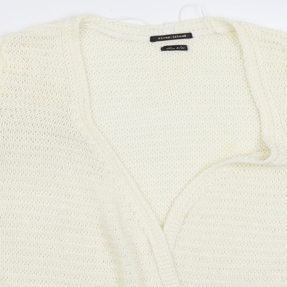 Womens UK Size 8 River Island Beige Cardigan Jumper