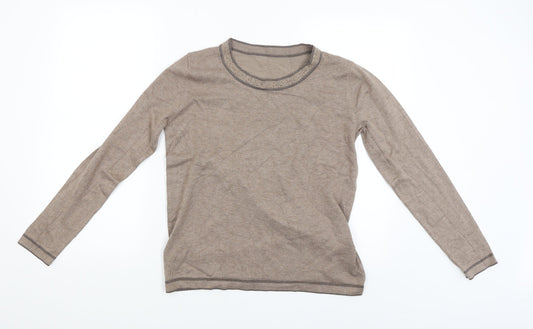 Womens UK Size L Preworn Beige Pullover Jumper