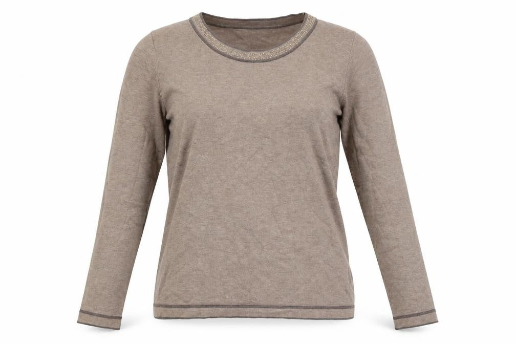 Womens UK Size L Preworn Beige Pullover Jumper
