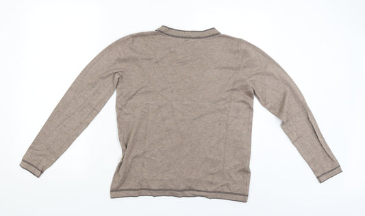Womens UK Size L Preworn Beige Pullover Jumper