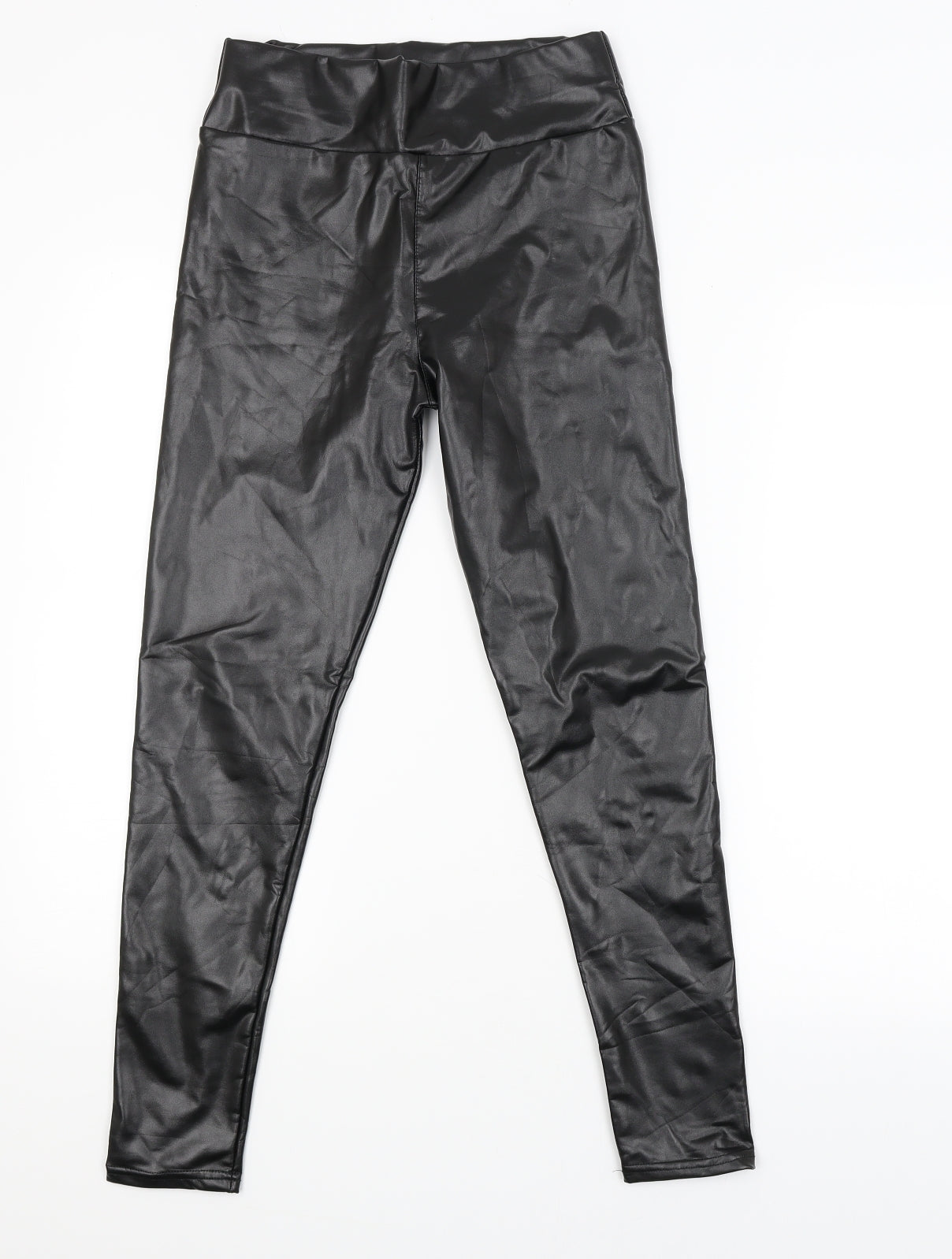 Womens UK Size L Preworn Regular Fit Carrot Black Trousers