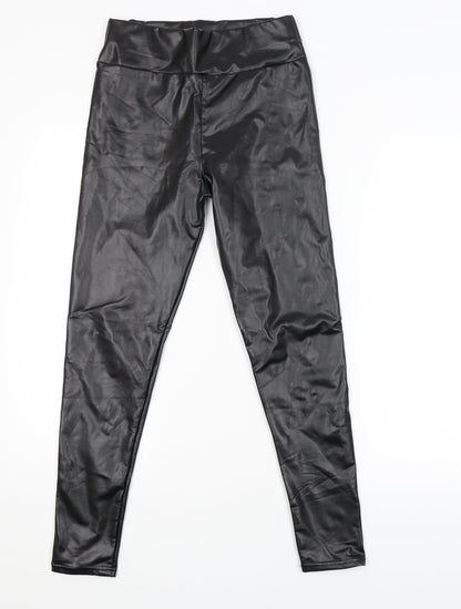 Womens UK Size L Preworn Regular Fit Carrot Black Trousers