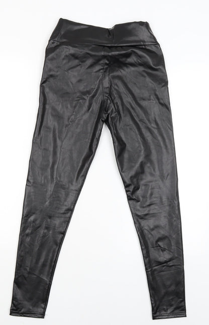 Womens UK Size L Preworn Regular Fit Carrot Black Trousers