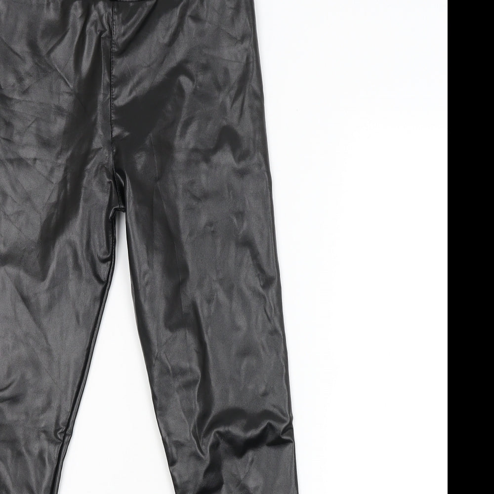 Womens UK Size L Preworn Regular Fit Carrot Black Trousers