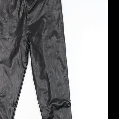 Womens UK Size L Preworn Regular Fit Carrot Black Trousers