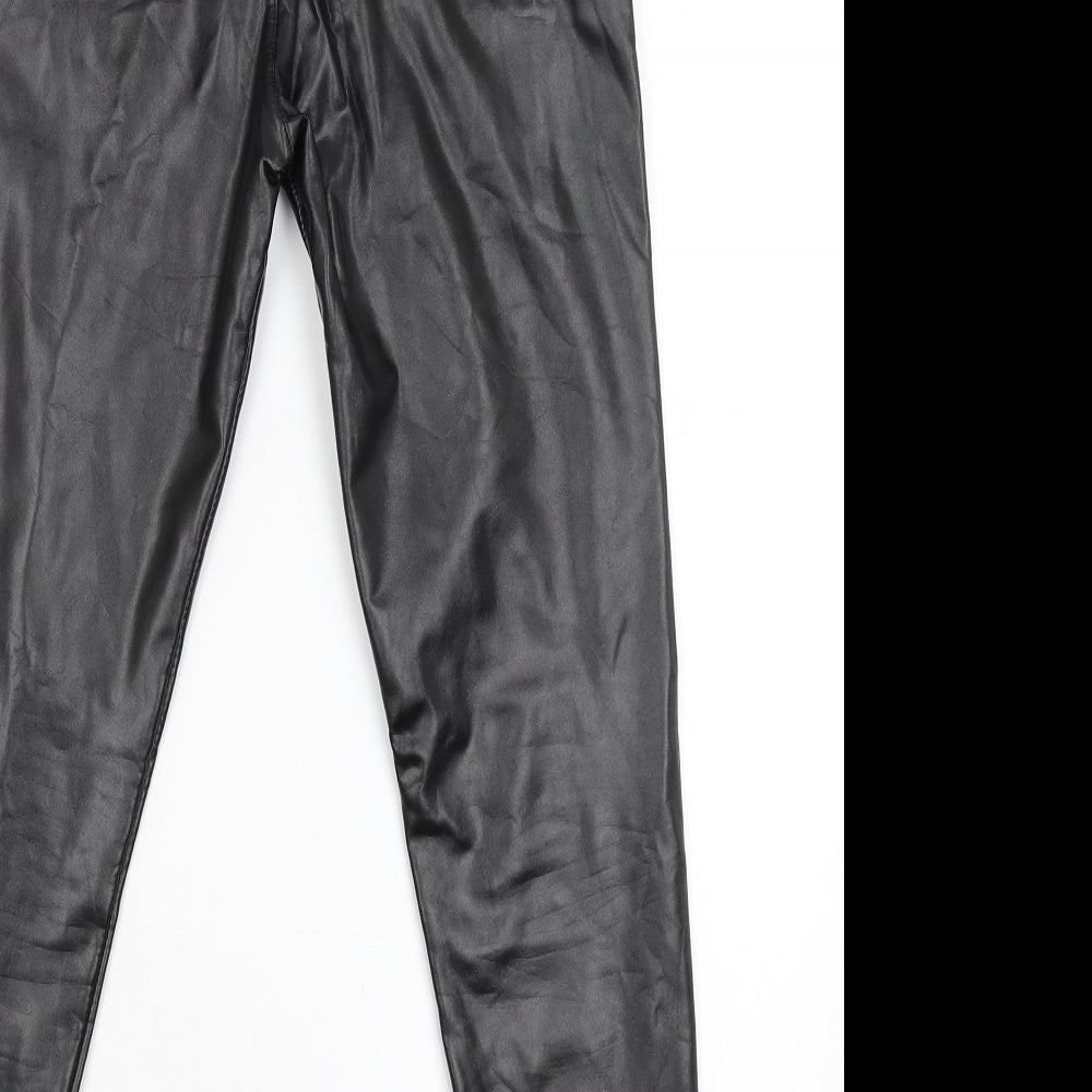 Womens UK Size L Preworn Regular Fit Carrot Black Trousers