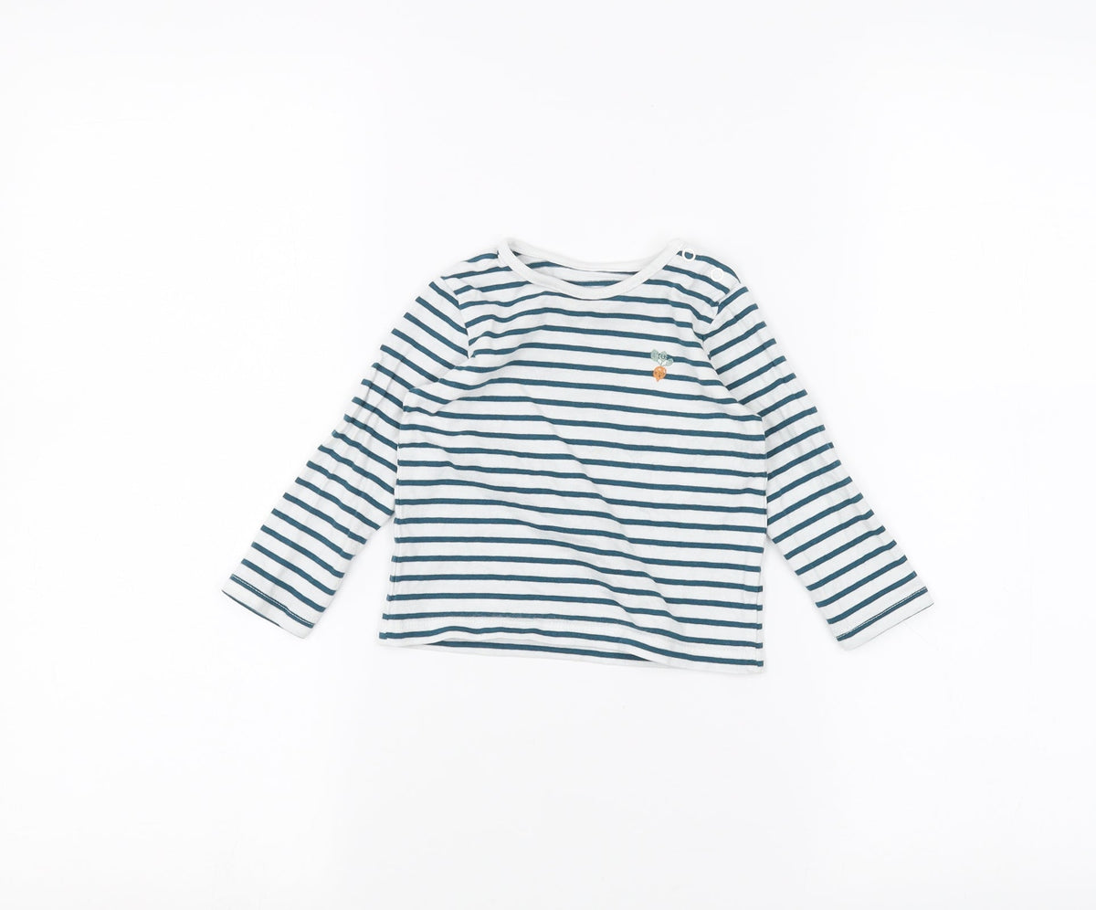 TU Baby White Striped  Basic T-Shirt Size 6-9 Months