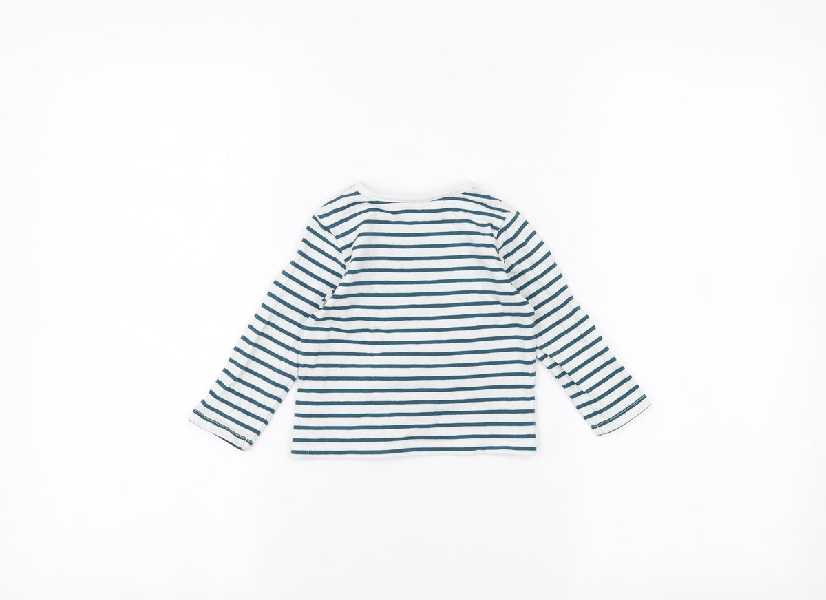 TU Baby White Striped  Basic T-Shirt Size 6-9 Months