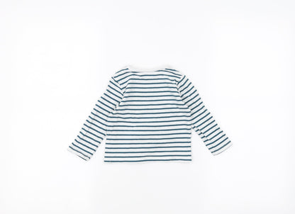 TU Baby White Striped  Basic T-Shirt Size 6-9 Months