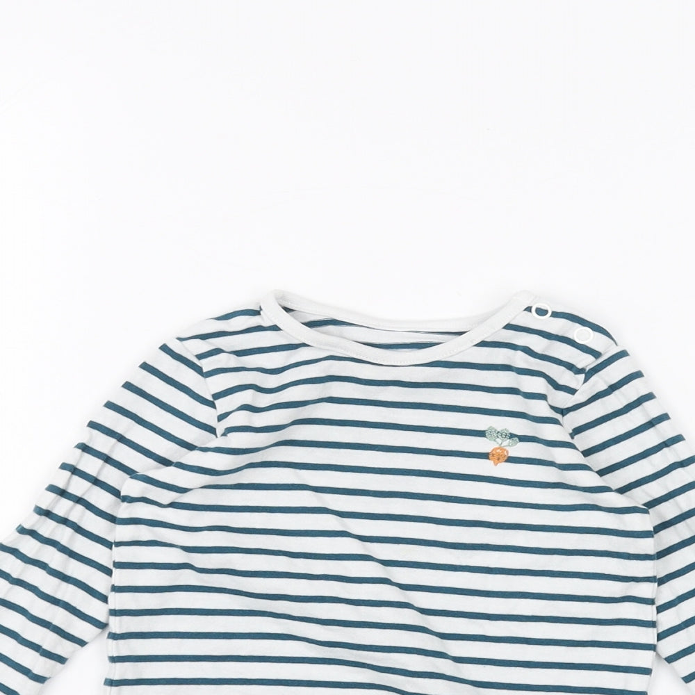 TU Baby White Striped  Basic T-Shirt Size 6-9 Months