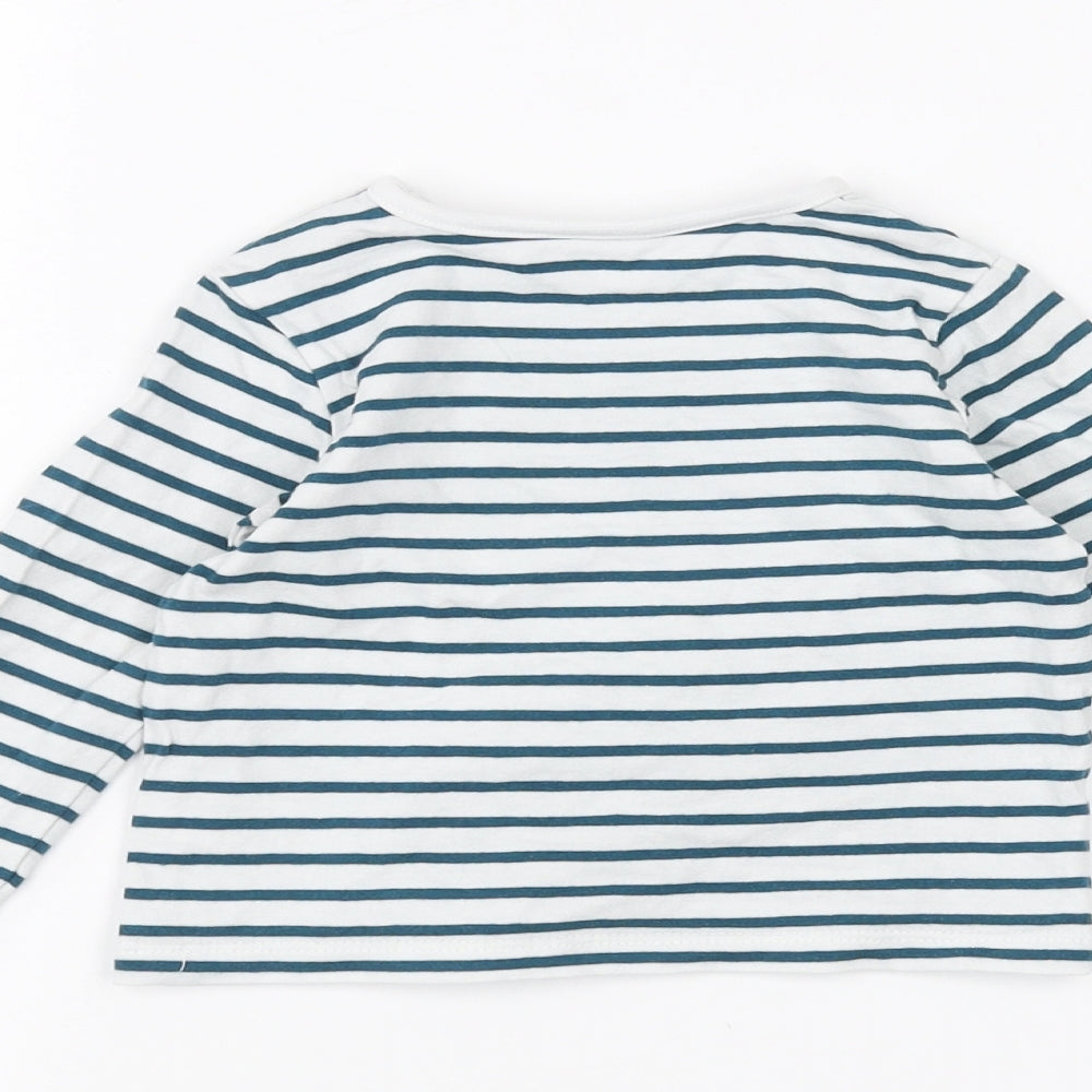 TU Baby White Striped  Basic T-Shirt Size 6-9 Months