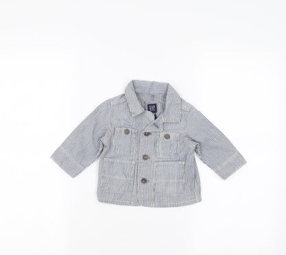 Gap Baby Blue Striped  Basic Button-Up Size 3-6 Months