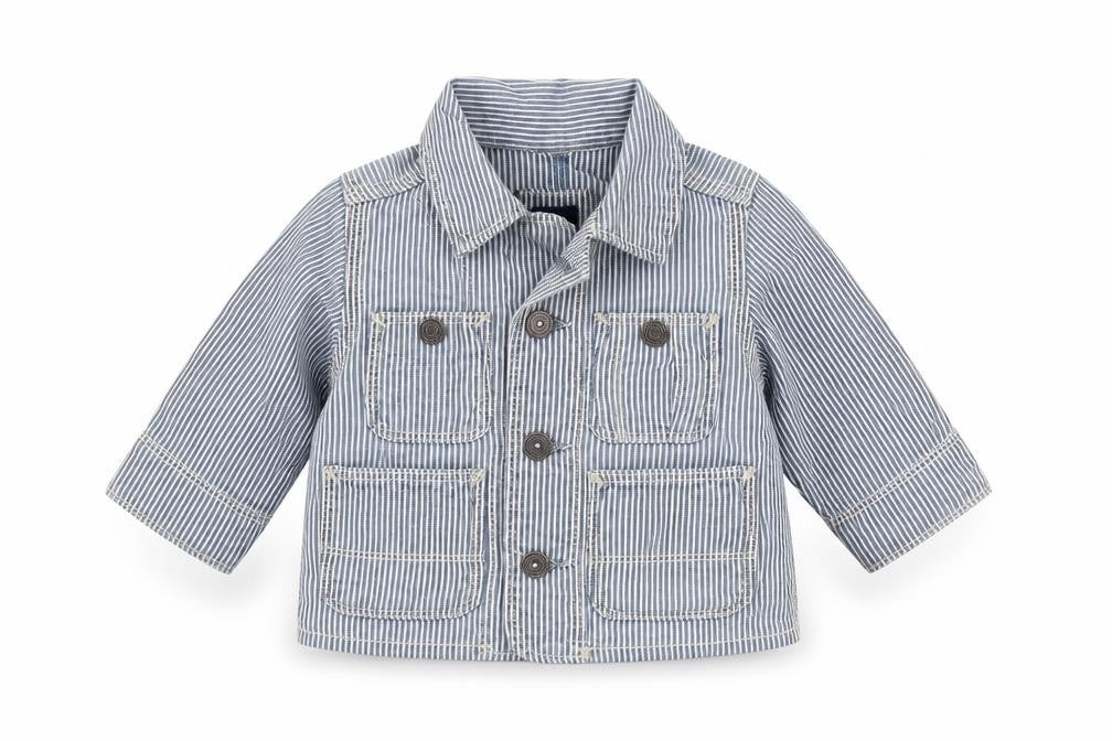 Gap Baby Blue Striped  Basic Button-Up Size 3-6 Months
