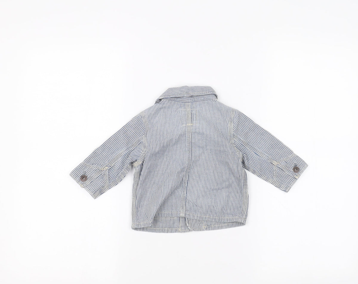 Gap Baby Blue Striped  Basic Button-Up Size 3-6 Months