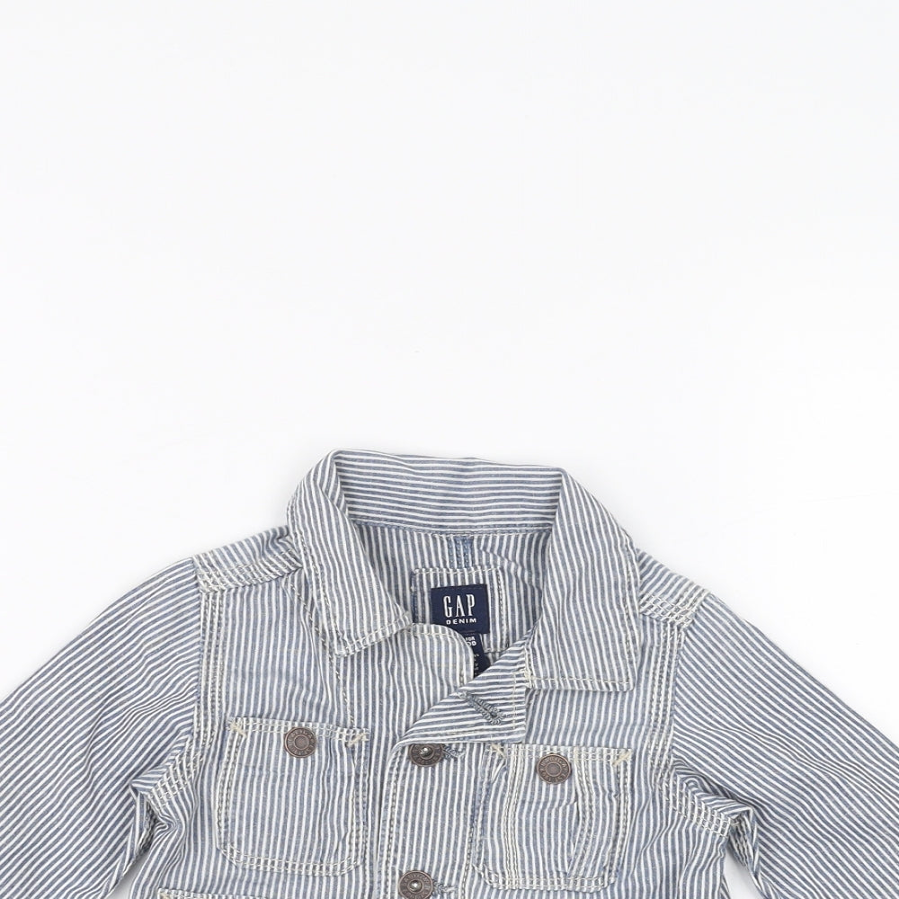 Gap Baby Blue Striped  Basic Button-Up Size 3-6 Months