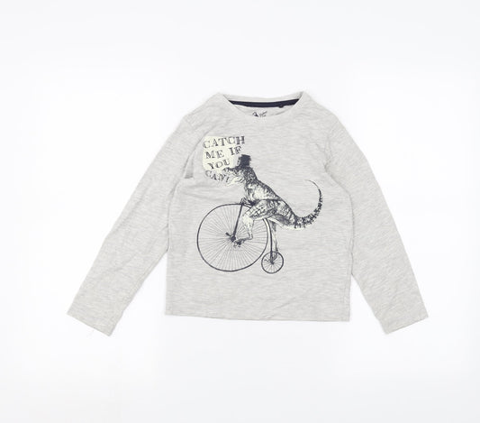 TU Boys Grey   Basic T-Shirt Size 6 Years  - Dinosaur