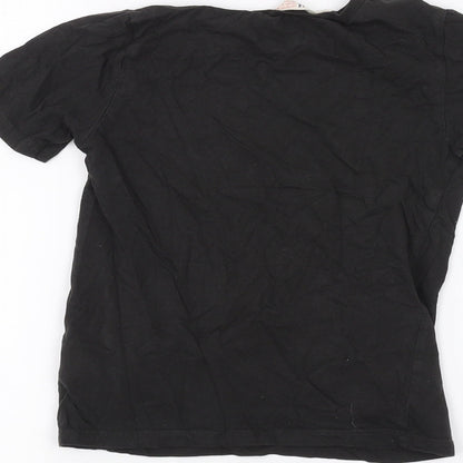 H&M Girls Black   Basic T-Shirt Size 7-8 Years  - Leopard