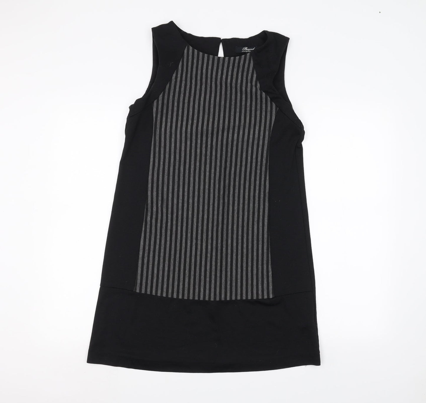 Womens UK Size 10 Peacocks Black Basic T-Shirt