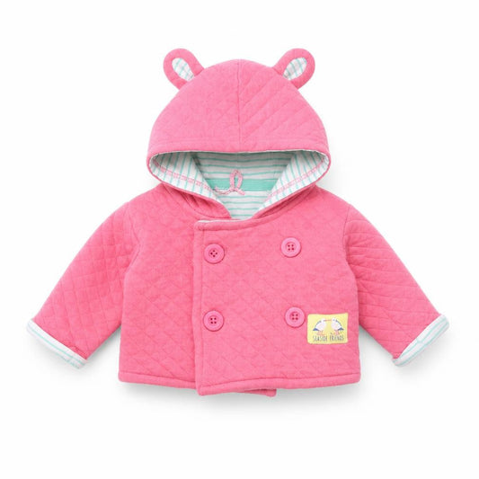 Front view of Crafted Baby Pink Jacket, size 0-3, Months