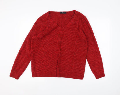 Womens UK Size S BM Red Pullover Jumper