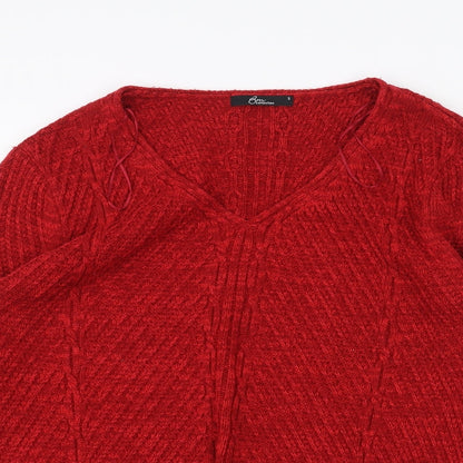 Womens UK Size S BM Red Pullover Jumper