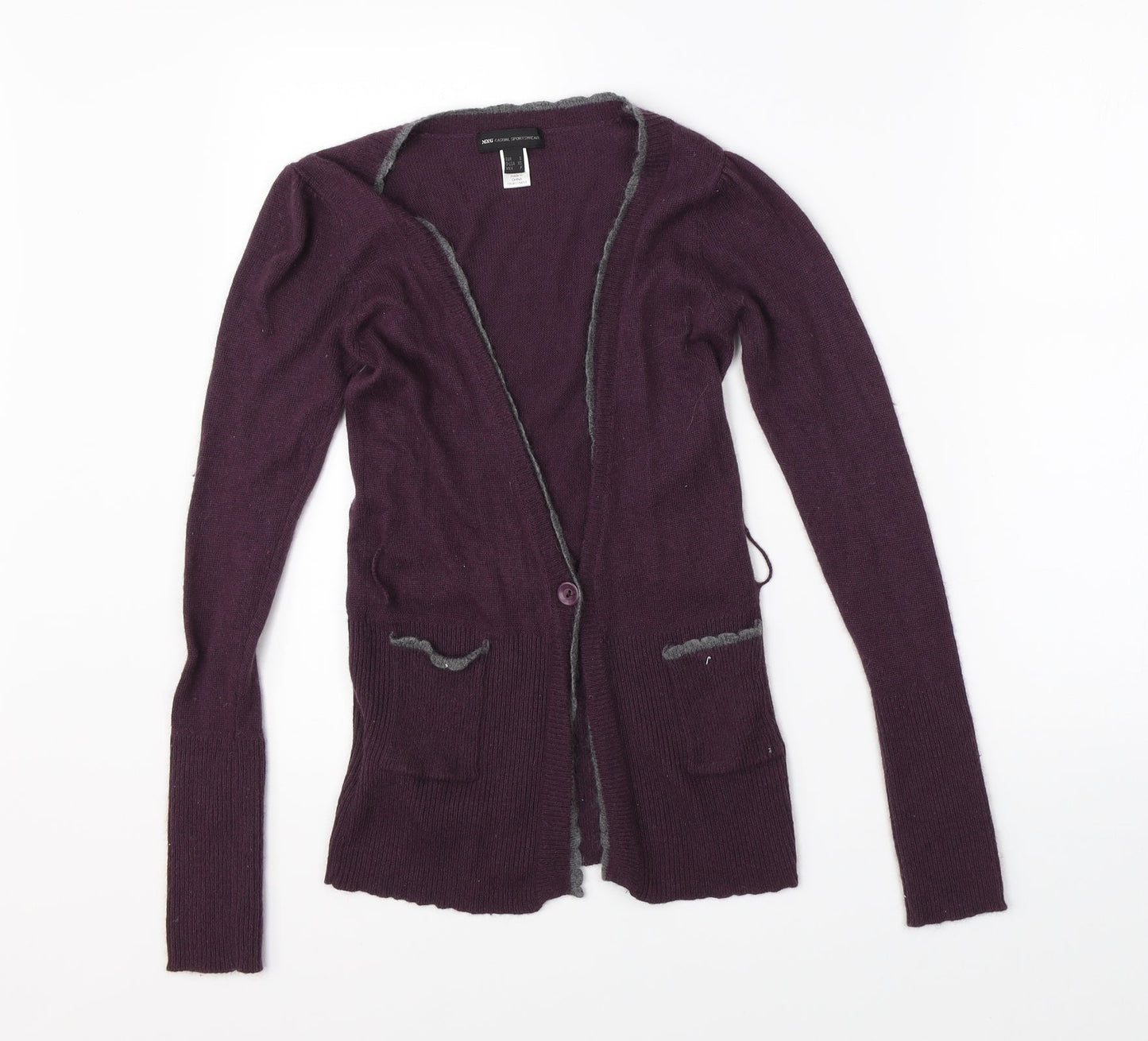 Womens UK Size S MNG Purple Cardigan Jumper