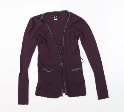 Womens UK Size S MNG Purple Cardigan Jumper