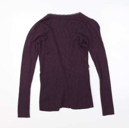 Womens UK Size S MNG Purple Cardigan Jumper