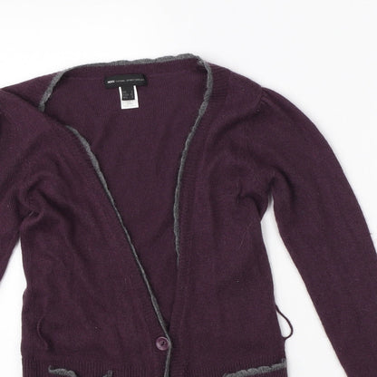 Womens UK Size S MNG Purple Cardigan Jumper