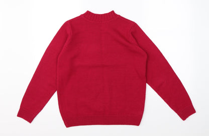 Womens UK Size S Isle Pink Pullover Jumper