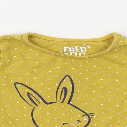 F&F Baby Yellow Polka Dot  Babydoll Pyjama Top Size 12-18 Months