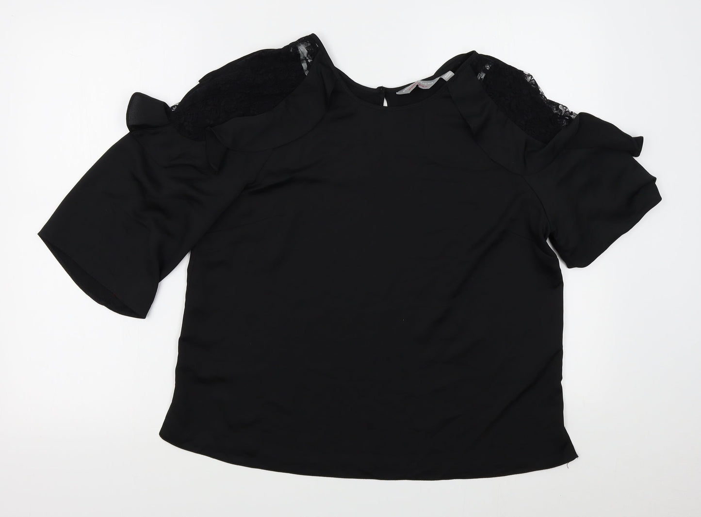 Womens UK Size 14 Dorothy Perkins Black Basic Blouse