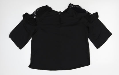 Womens UK Size 14 Dorothy Perkins Black Basic Blouse