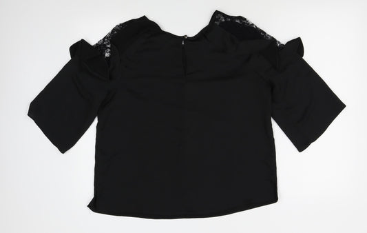 Womens UK Size 14 Dorothy Perkins Black Basic Blouse