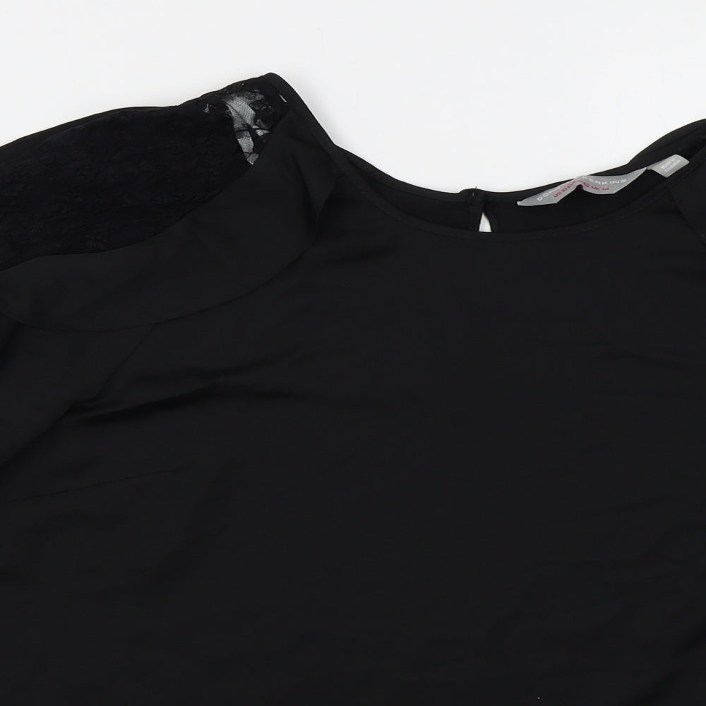 Womens UK Size 14 Dorothy Perkins Black Basic Blouse