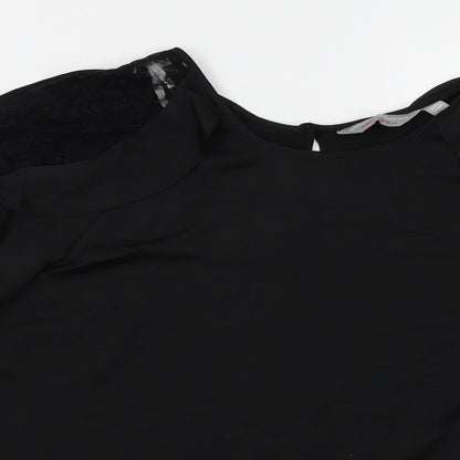 Womens UK Size 14 Dorothy Perkins Black Basic Blouse