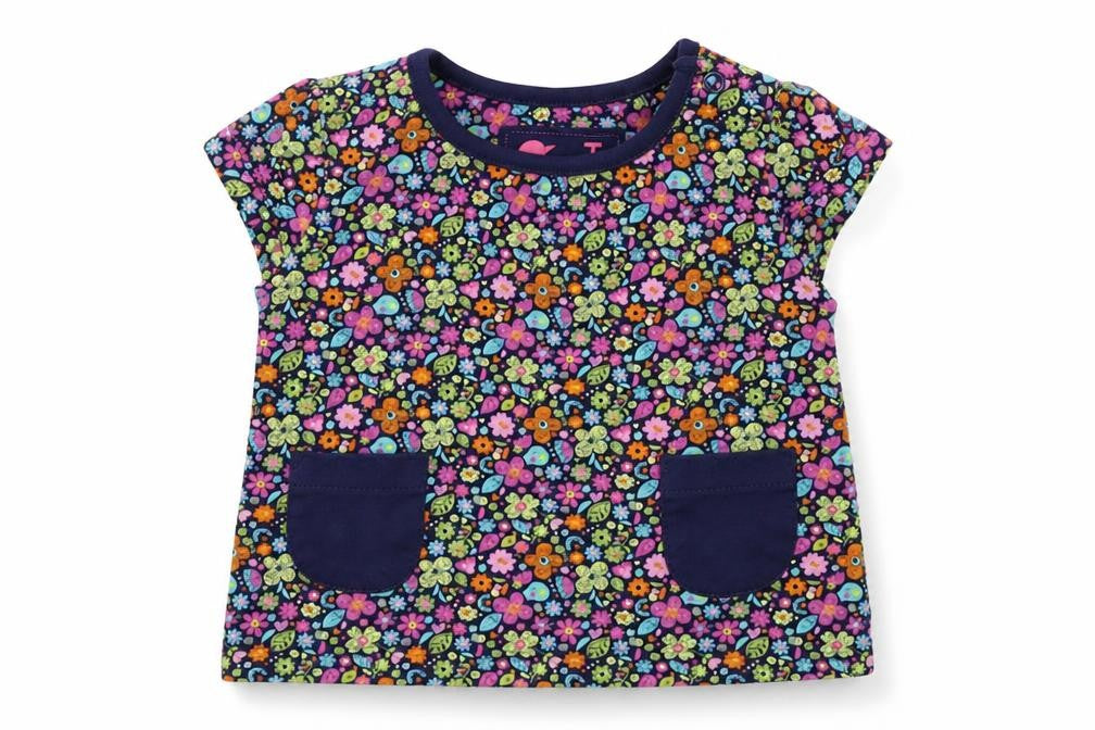 Tu Girls Pink Floral  Basic T-Shirt Size 0-3 Months