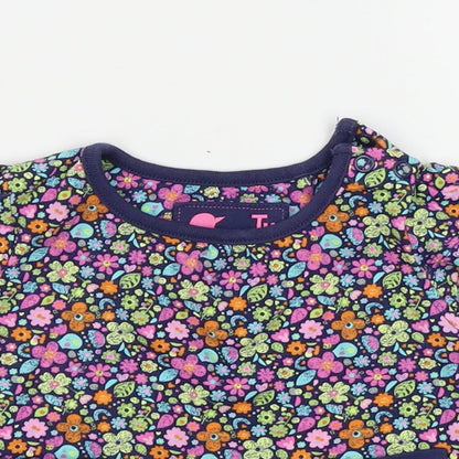 TU Girls Pink Floral  Basic T-Shirt Size 0-3 Months