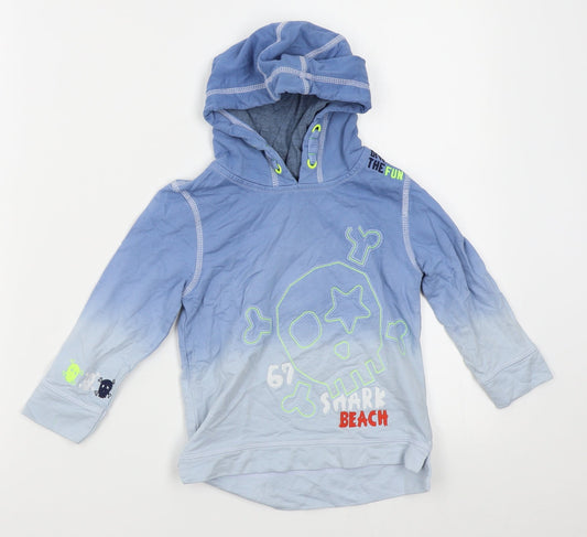 George Boys Blue Batik  Pullover Hoodie Size 2-3 Years  - shark