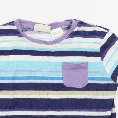 Zara Boys Blue Striped  Basic T-Shirt Size 12-18 Months