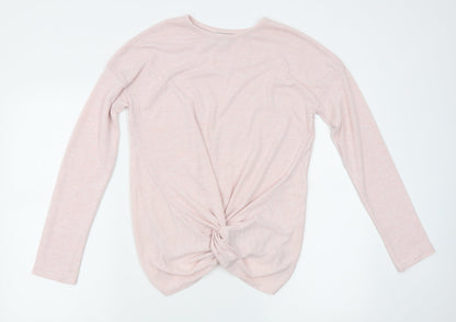 Primark Girls Pink   Pullover Jumper Size 14-15 Years  - tie detail