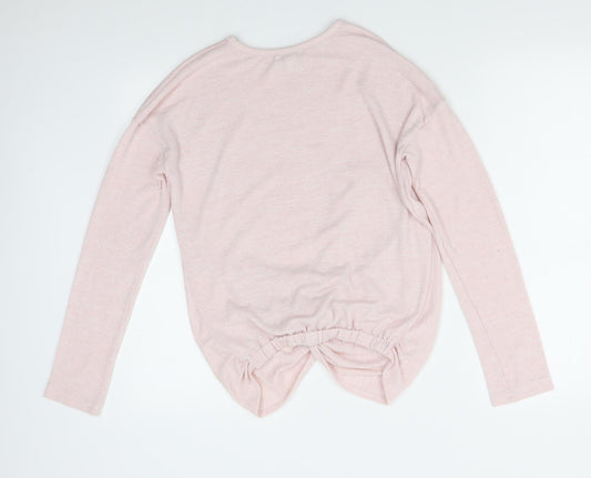 Primark Girls Pink   Pullover Jumper Size 14-15 Years  - tie detail