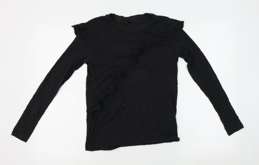 Womens UK Size 4 Topshop Black Basic T-Shirt