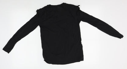 Womens UK Size 4 Topshop Black Basic T-Shirt
