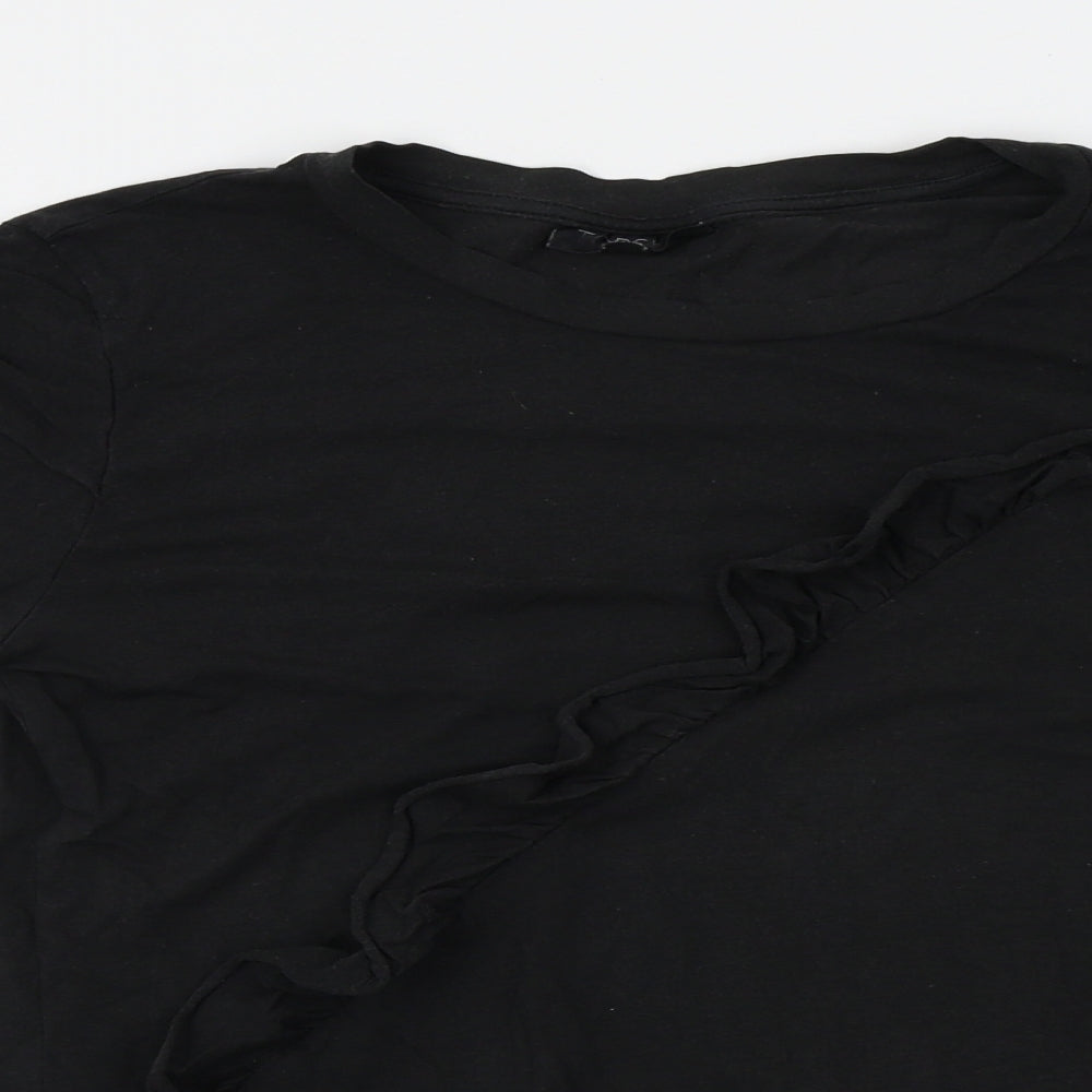 Womens UK Size 4 Topshop Black Basic T-Shirt