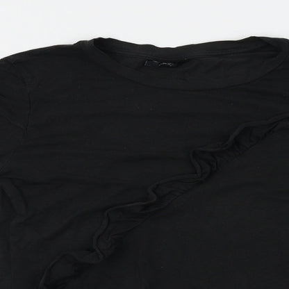 Womens UK Size 4 Topshop Black Basic T-Shirt