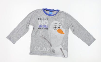 BHS Boys Grey   Basic T-Shirt Size 6-7 Years  - frozen, disney