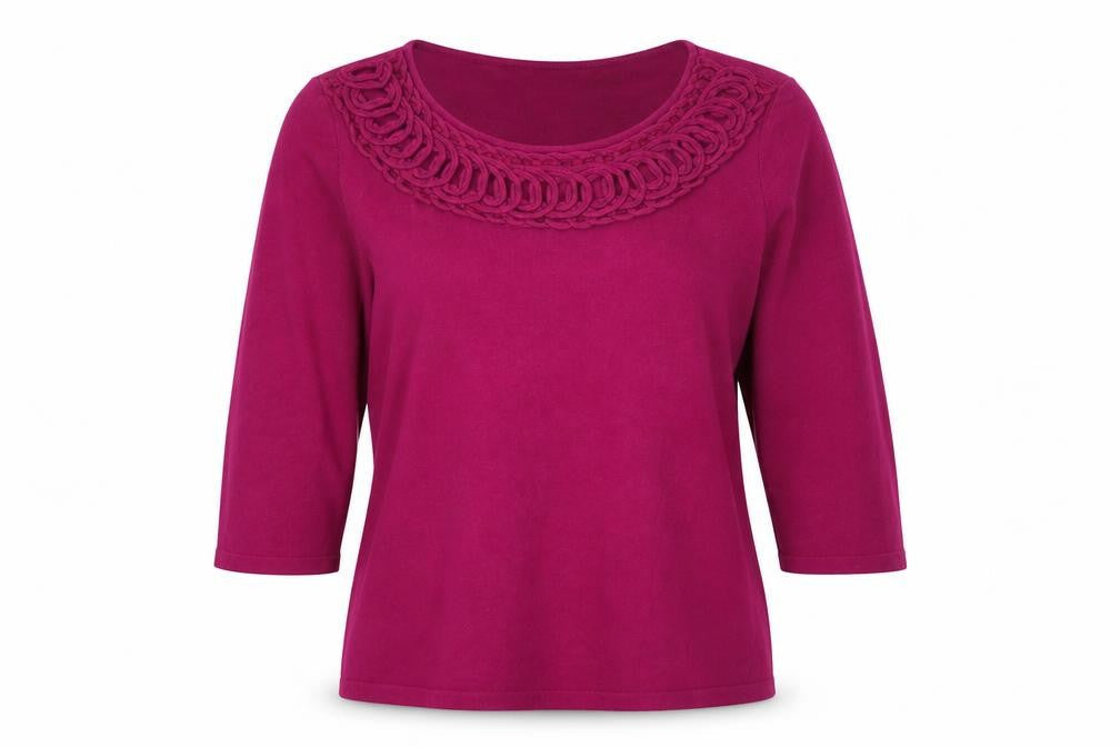 Womens UK Size 12 Bellino Purple Basic T-Shirt
